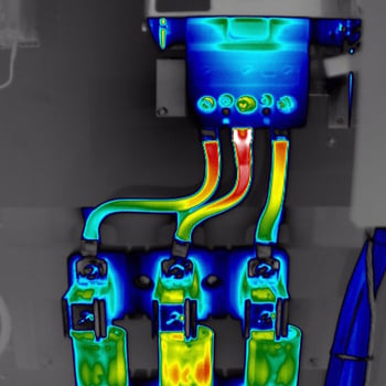 infrared image of electrical connections